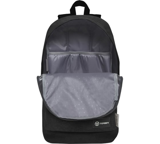 Рюкзак Torber GRAFFI, черный, полиэстер меланж, 46x29x18 см T8083-BLK
