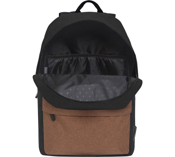 Рюкзак Torber GRAFFI, черный с карманом коричневого цвета T8965-BLK-BRW