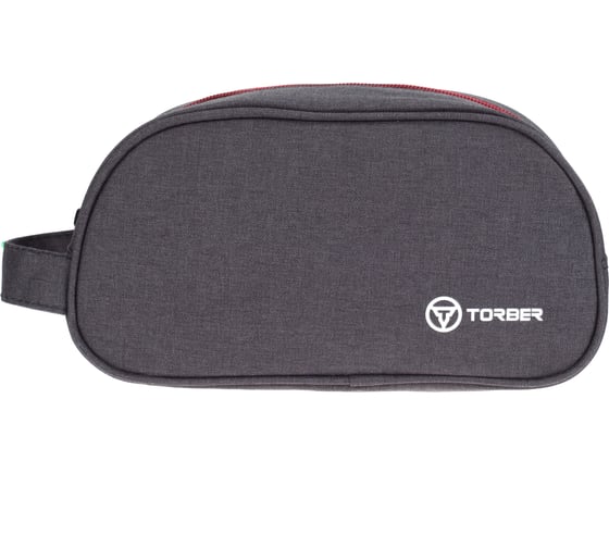 Дорожный несессер Torber чёрный/бордовый, полиэстер 300D, 23x12x10 см T056-BRD