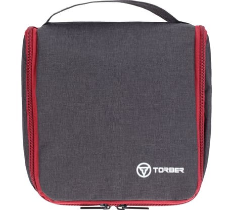 Дорожный несессер Torber чёрный/бордовый, полиэстер 300D, 20x18x8 см T415-BRD
