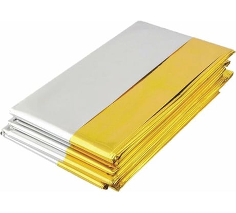 Изотермическое спасательное термоодеяло/покрывало DASWERK серебро/золото, 160x210 см 630841