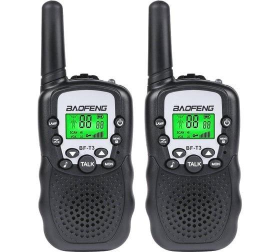 Детская рация Baofeng BF-T3, зеленая, комплект 2 шт 00022964