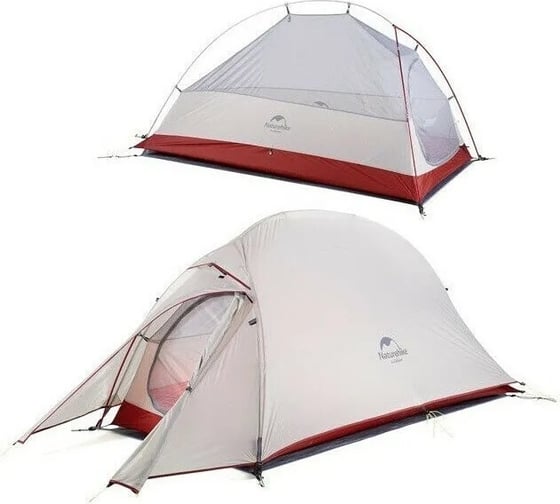 Палатка Naturehike Cloud up 1 NH18T010-T одноместная, с ковриком, серо-красная 6927595730522