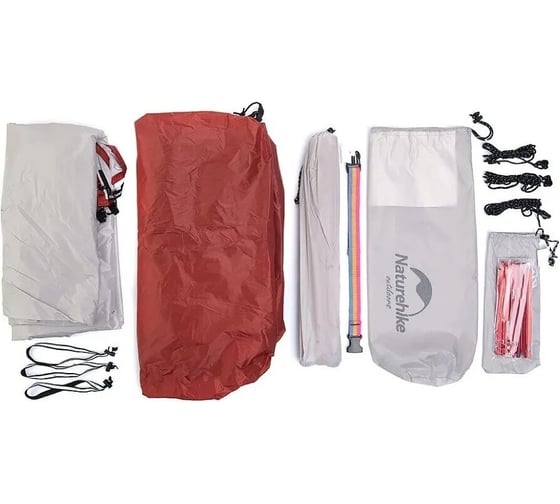 Палатка Naturehike Cloud up 1 NH18T010-T одноместная, с ковриком, серо-красная 6927595730522