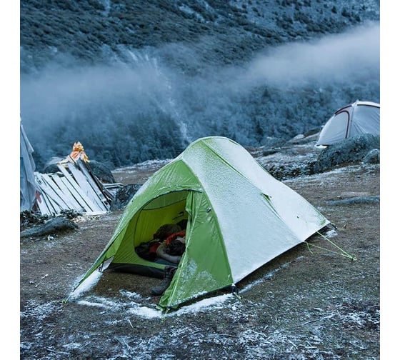 Палатка Naturehike Cloud up 2 210T NH17T001-T двухместная, с ковриком, зеленая 6927595730577