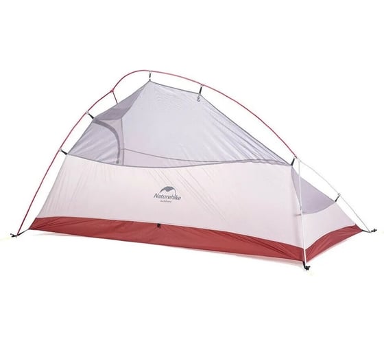 Палатка Naturehike Cloud up 2 20D NH17T001-T двухместная, с ковриком, серо-красная 6927595730560