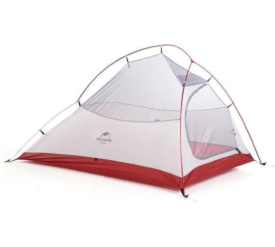 Палатка Naturehike Cloud up 2 20D NH17T001-T двухместная, с ковриком, серо-красная 6927595730560