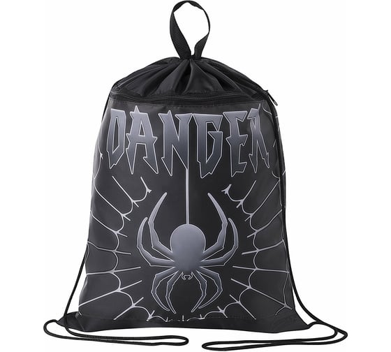 Мешок для обуви с петлёй BRAUBERG Dangerous spider карман на молнии, полиэстер, 47x37 см 270911 1
