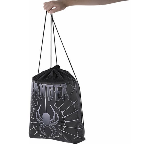 Мешок для обуви с петлёй BRAUBERG Dangerous spider карман на молнии, полиэстер, 47x37 см 270911