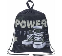 Мешок для обуви с петлёй BRAUBERG Power step карман на молнии, полиэстер, 47x37 см 270913