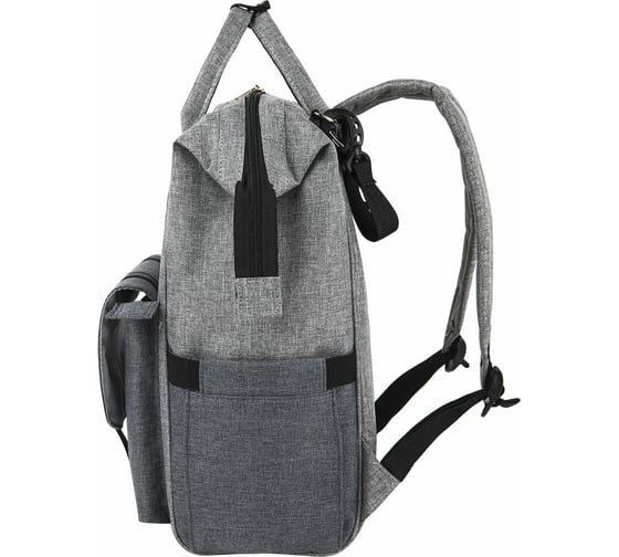 Рюкзак для мамы BRAUBERG MOMMY, крепления для коляски, термокарманы, серый, 41x24x17 см 270818