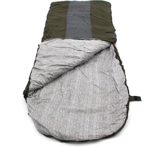 Спальный мешок с подголовником Следопыт Traveller XL, 190+35x85 см, 3-слойный, хаки PF-SB-33