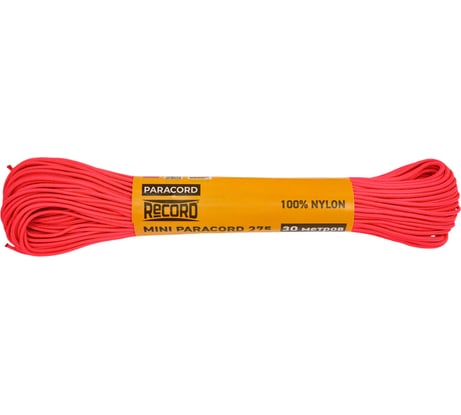 Паракорд RECORD Моток 16пр ПА d=2.2мм, 30 м, неоново-розовый 4680253050524