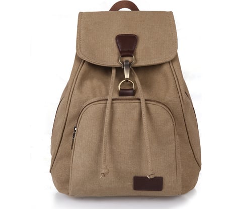 Городской женский текстильный рюкзак с верхней загрузкой URM коричневый L00123