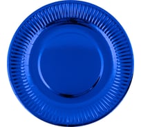 Бумажные круглые тарелки BOOMZEE 07_синяя фольга, 30 шт 625669