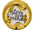 Бумажные круглые тарелки BOOMZEE 02_Happy birthday, под золото, 30 шт 625661 1