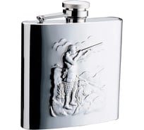 Фляга S.QUIRE Охотники 0.24 л, сталь, серебристый цвет с рисунком 1308YB-E75R