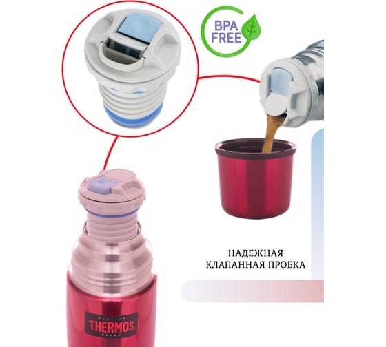 Термос из нержавеющей стали THERMOS FBB-500 Red 0.5L 386175