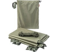 Туристический водонепроницаемый тент Tplus 4000x2900 мм, проклеенные швы, Оксфорд 600, олива T020677