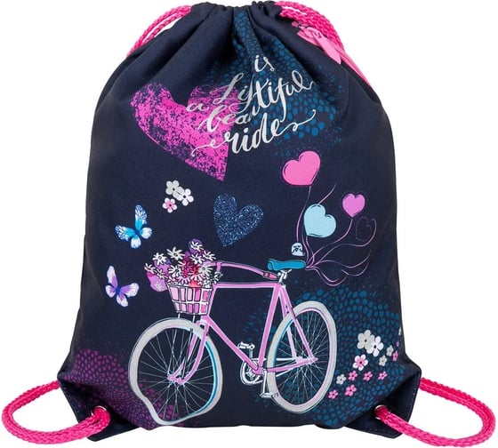 Мешок для обуви PREMIUM BRAUBERG Beautiful ride карман, подкладка, светоотражайка, 43x33 см 270746 1