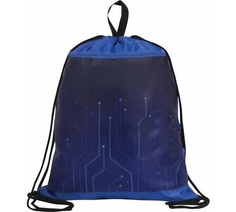 Большой мешок для обуви с ручкой BRAUBERG Electro карман на молнии, сетка, 51x41 см 271061