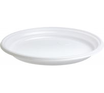 Одноразовая пластиковая тарелка Комус Эконом 200 мм белая 100 штук в упаковке 1468314