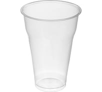 Одноразовый пластиковый стакан Комус 400 мл прозрачный 50 штук в упаковке Стандарт 645946