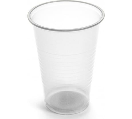 Одноразовый пластиковый стакан Комус 200 мл прозрачный 100 штук в упаковке Эконом 145595