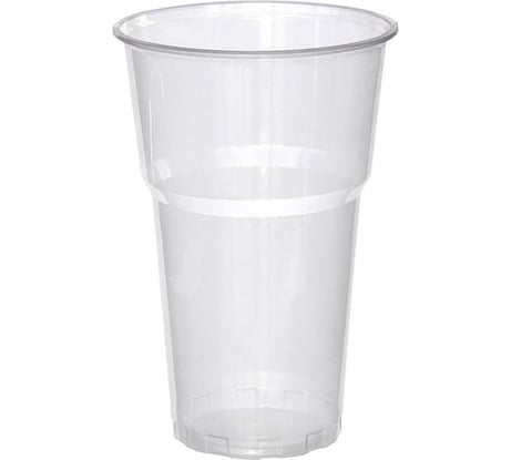 Одноразовый пластиковый стакан Комус 500 мл прозрачный 50 штук в упаковке Бюджет 661986