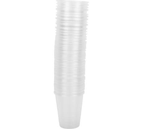 Одноразовый пластиковый стакан Комус 300 мл прозрачный 50 штук в упаковке Бюджет 661984
