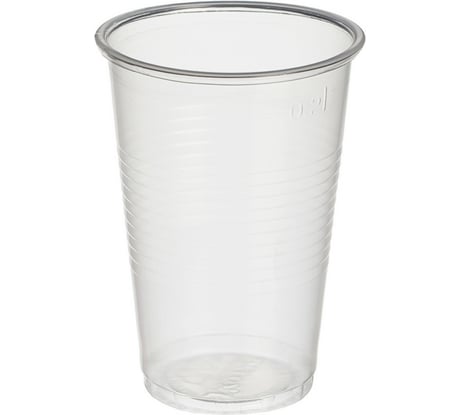 Одноразовый пластиковый стакан Комус 200 мл прозрачный 100 штук в упаковке Стандарт 272261