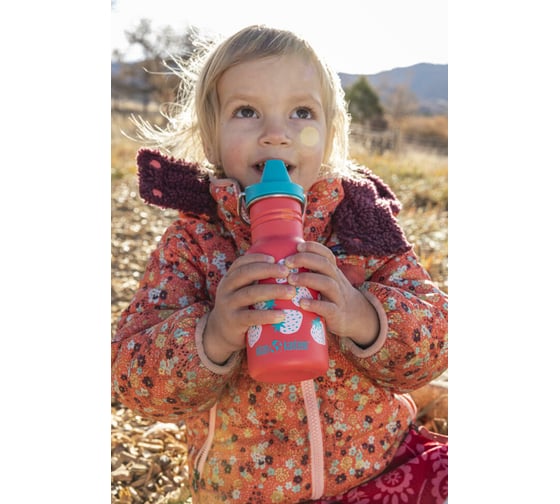 Детская бутылка Klean Kanteen Kid Classic Narrow Sippy 12oz 355 мл, Coral Strawberries 1008857