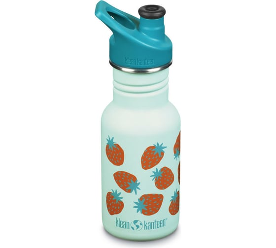 Детская бутылка Klean Kanteen Kid Classic Narrow Sport 12oz 355 мл, Blue Tint Strawberries 1008860