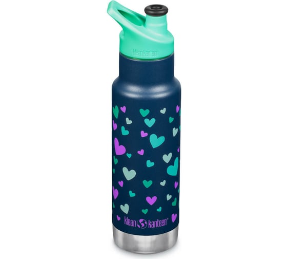 Детская термобутылка Klean Kanteen Insulated Kid Classic Narrow 12oz 355 мл, Navy Hearts 1008873