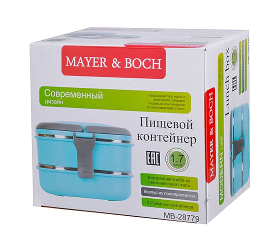 Пищевой термос MAYER&BOCH 28779 Термос пищевой 1,7 л 2-х ярусный MB (х24)