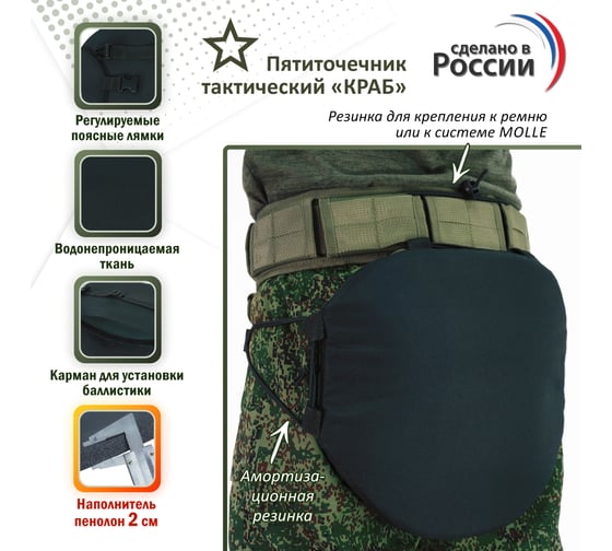 Тактический пятиточечник A&P Краб черный PTTK20