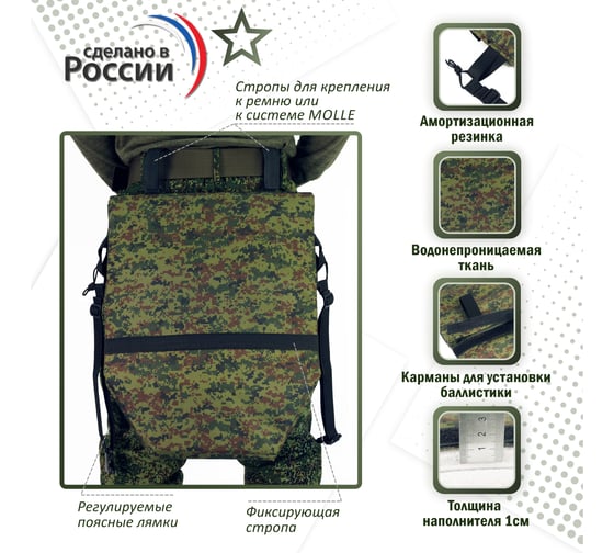 Тактический пятиточечник A&P Щит ЕМР с черными стропами PTT07