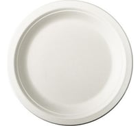 Бумажная тарелка PapStar d180 мм, эко картон, белый PS-84582