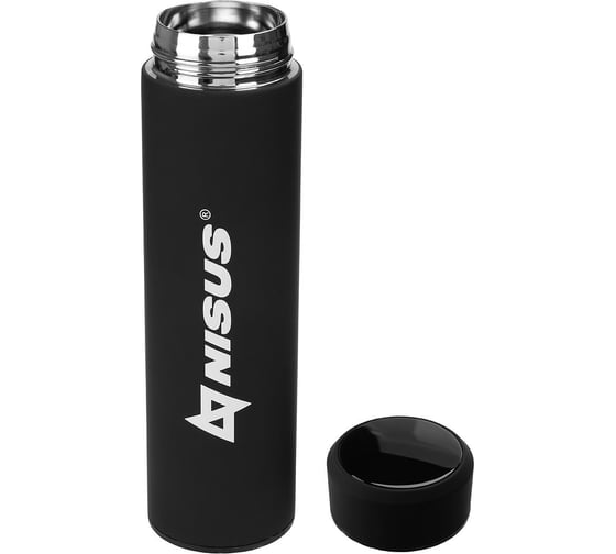 Термос с термодатчиком Nisus 049-B N.TM-049-B, 450мл, черный 247228