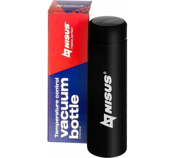 Термос с термодатчиком Nisus 049-B N.TM-049-B, 450мл, черный 247228