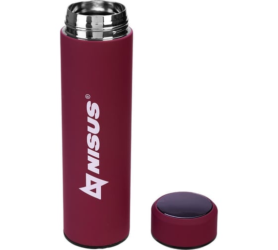 Термос с термодатчиком Nisus 049-R N.TM-049-R, 450мл, красный 247231