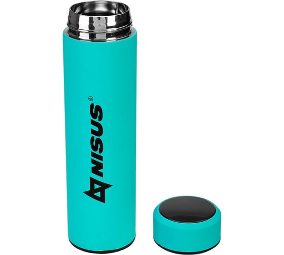 Термос с термодатчиком Nisus 049-T N.TM-049-T, 450мл, бирюзовый 247230