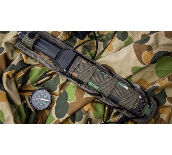Туристический нож Kizlyar Supreme Alpha сталь AUS-8, StoneWash, рукоять из черного кратона 4650065057219