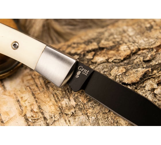 Складной нож Kizlyar Supreme Gent cталь D2, Black Titanium, рукоять из натуральной кости 4610094291701