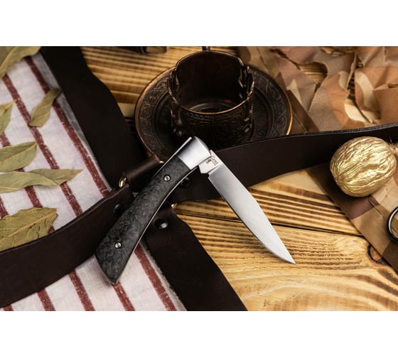 Складной нож Kizlyar Supreme Gent cталь CPM, S35VN Satin, рукоять из карбона 4650065055253