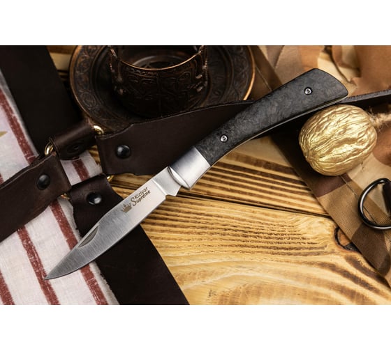 Складной нож Kizlyar Supreme Gent cталь CPM, S35VN Satin, рукоять из карбона 4650065055253
