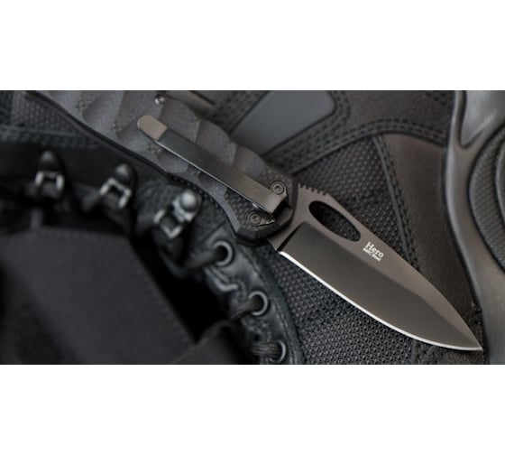 Складной нож Kizlyar Supreme Hero cталь 440C, Black Titanium, рукоять из G10 4650065055017