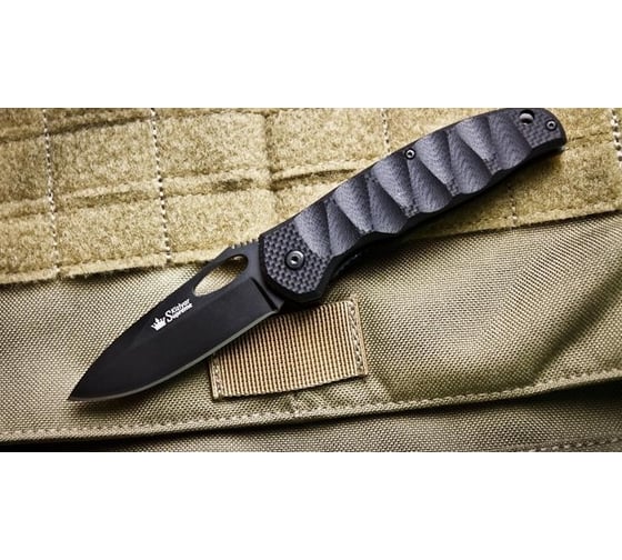 Складной нож Kizlyar Supreme Hero cталь 440C, Black Titanium, рукоять из G10 4650065055017