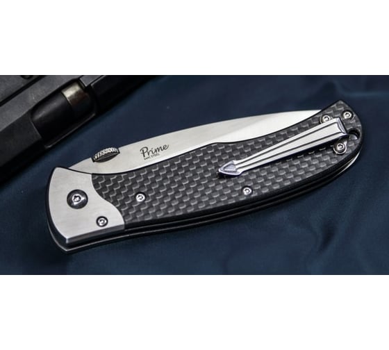 Складной нож Kizlyar Supreme Prime cталь D2, Satin, рукоять из карбона 4650065055772