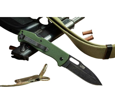 Складной нож Kizlyar Supreme Ute cталь 440C, StoneWash, рукоять из зеленого G10 4650065055796